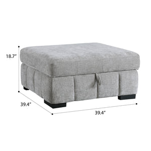 Ritchie - Storage Ottoman - Pewter
