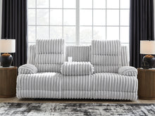 Rhines Falls - Alloy - Reclining Power Sofa With Drop Down Table
