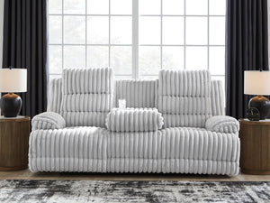 Rhines Falls - Alloy - Reclining Power Sofa With Drop Down Table