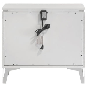 Cassia - 2-Drawer Nightstand Bedside Table - White High Gloss