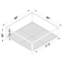 Amherst - Glass Top Metal with Cane Shelf Table