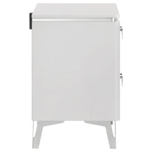 Cassia - 2-Drawer Nightstand Bedside Table - White High Gloss