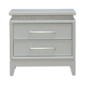 Reflections - Nightstand With Lights and Charging Station - White