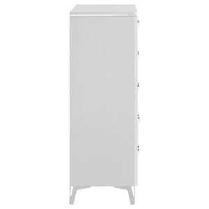 Cassia - 5-Drawer Bedroom Chest Of Drawers - White High Gloss