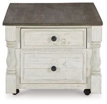 Havalance - Lift Top Cocktail Table with Storage Drawers - White / Gray