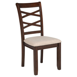 Barton - 5 Piece Round Wood Dining Table Set - Dark Brown