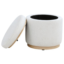 Remuda - Boucle Upholstered Round Storage Ottoman - Ivory