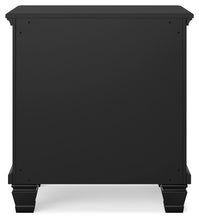 Lanolee - Black - Two Drawer Nightstand