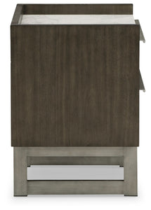 Arkenton - Grayish Brown / White - Two Drawer Night Stand