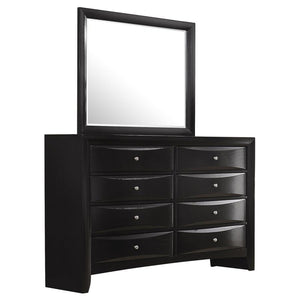 Briana - Rectangular 8-drawer Dresser With Mirror - Black