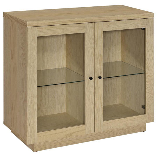 Tilbury - 2-Door Glass Front Accent Display Cabinet - Light Oak
