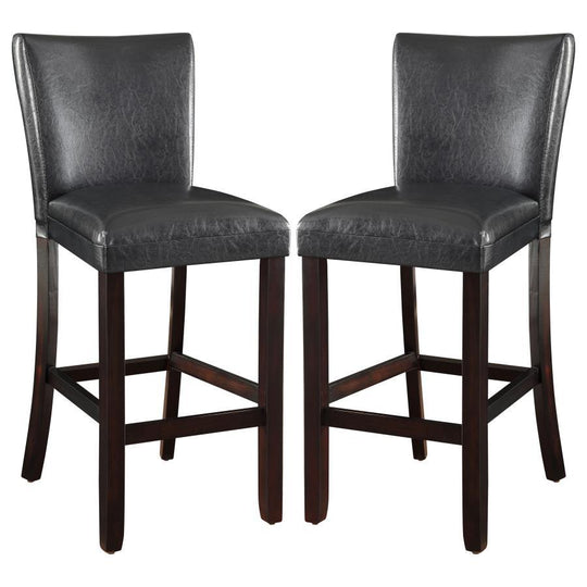 Alberton - Leatherette Upholstered Bar Chair (Set of 2) - Black