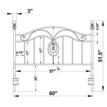 Evan - Metal Queen Or Full Open Frame Headboard - Dark Gray