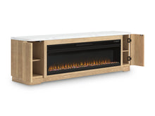 Camdill - 80" TV Stand With Electric Fireplace - Light Brown