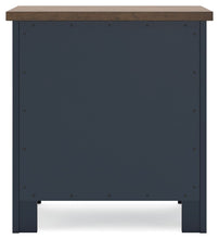 Landocken - Brown / Blue - Two Drawer Night Stand