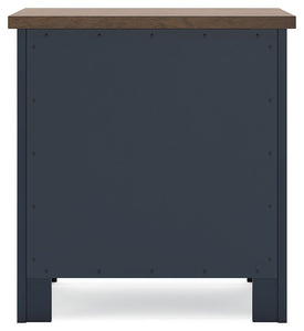 Landocken - Brown / Blue - Two Drawer Night Stand