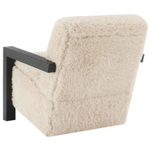Paquet - Faux Fur Upholstered Chair Solid Wood Arms - Latte