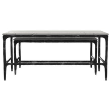 Ebby - 2-Piece Genuine Marble Top Nesting Coffee Tables - White