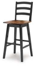 Wildenauer - Tall Swivel Barstool (Set of 2) - Brown / Black