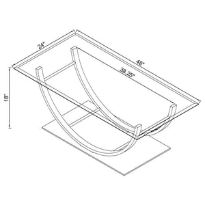 Danville - Rectangular U-Shaped Glass Top Table