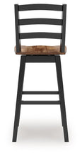 Wildenauer - Tall Swivel Barstool (Set of 2) - Brown / Black