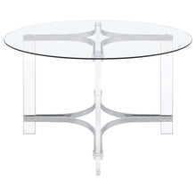 Keeling - 5 Piece Round Glass Top Acrylic Dining Set - Chrome