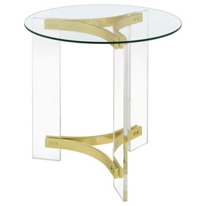 Janessa - Round Glass Top Acrylic Leg Table