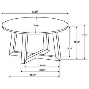 Skylark - Round Marble - Like Smart Top Coffee Table - Black
