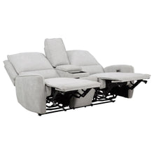 Sylmar - Chenille Upholstered Power Reclining Loveseat - Dove Gray