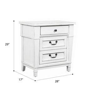 Stoney Creek - 3 Drawer Nightstand - White