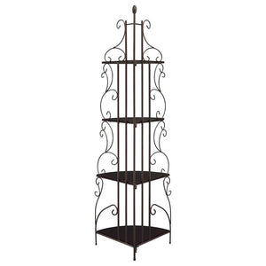 Poppy - 4-Shelf Corner Bookshelf - Copper And Cappuccino