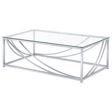 Lille - 2 Piece Glass Top Coffee And End Table Set - Chrome
