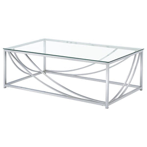 Lille - 2 Piece Glass Top Coffee And End Table Set - Chrome