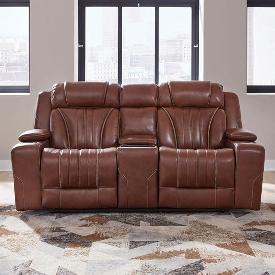 Caswell - Loveseat With Console P2 & ZG - Brown