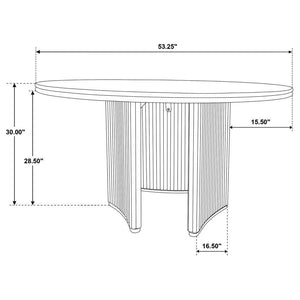 Adina - 53" Round Wood Dining Table - Distressed Light Brown