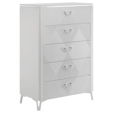 Cassia - 5-Drawer Bedroom Chest Of Drawers - White High Gloss