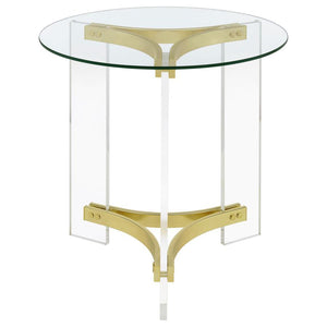 Janessa - Round Glass Top Acrylic Leg Table