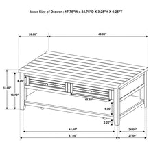 Concord - 2-Drawer Rectangular Coffee Table - Distressed Java