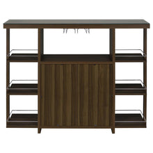 Evelio - 6-Shelf Glass Top Home Bar Wine Cabinet - Walnut