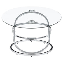 Warren - 3 Piece Oval Glass Top Coffee Table Set - Chrome