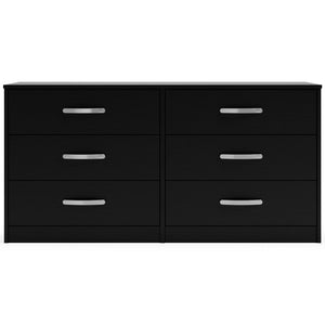 Finch - Black - Six Drawer Dresser - 29'' Height