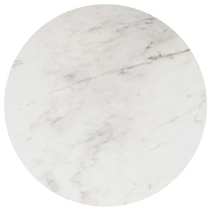 Avon - Round Marble Top Stainless Steel Side End Table - White