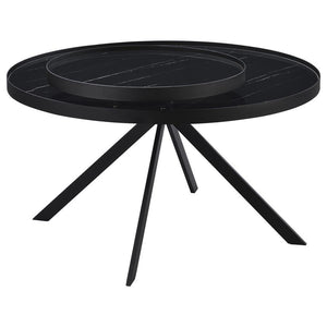 Briggs - Round Marble Printed Glass Top Coffee Table