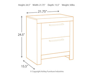 Derekson - Multi Gray - Two Drawer Night Stand
