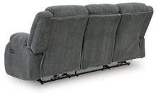 Observation - Reclining Power Sofa With Drop Down Table - Steel