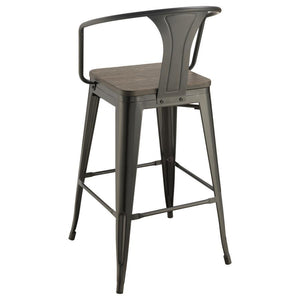 Cavalier - 3 Piece Square Bar Table Set - Dark Elm and Black
