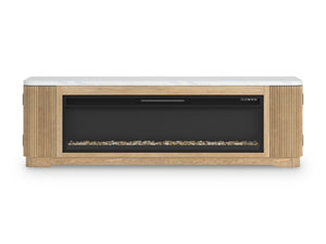 Camdill - 80" TV Stand With Electric Fireplace - Light Brown