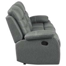 Nova - Upholstered Padded Arm Reclining Sofa - Dark Gray