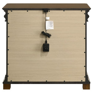 Garland - 3-Drawer Nightstand Bedside Table - Brown Cherry