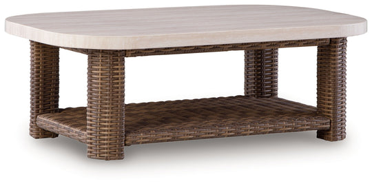 Dolan Creek - Rectangular Cocktail Table - Beige / Brown
